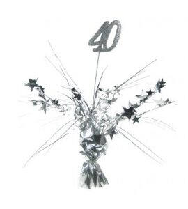 40th Silver Foil Spray Weight
