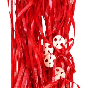 Red Pre-cut Ribbon and Clips 25pcs