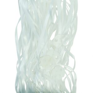 White Pre-cut Ribbon and Clips 25pcs