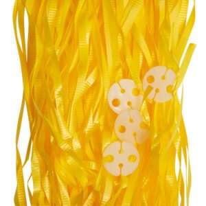 Yellow Pre-cut Ribbon and Clips 25pcs