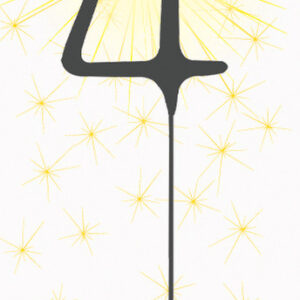 4th Happy Birthday sparkler candle
