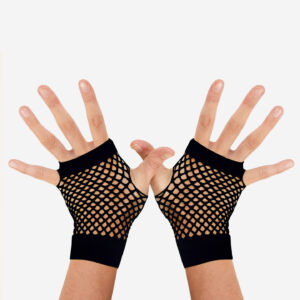 Black Fishnet Gloves Short
