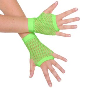 Green Fishnet Gloves Short