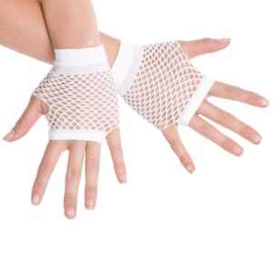 White Fishnet Gloves Short