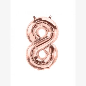 14 inch Air-Inflated Number “8” Rosegold Foil Balloon