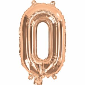 14 inch Air-Inflated Number “0” Rosegold Foil Balloon