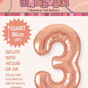 Number 3 Megaloon-Rose Gold