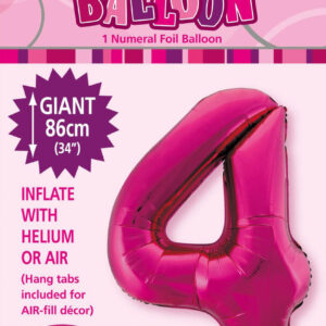 Number 4 Megaloon-Hot Pink