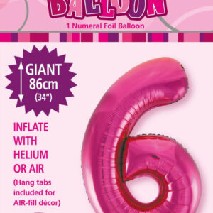 Number 6 Megaloon-Hot Pink