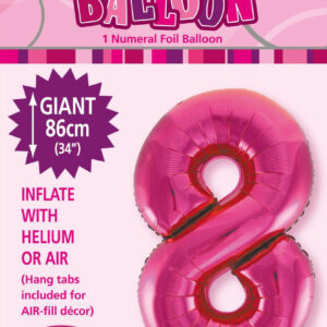 Number 8 Megaloon-Hot Pink