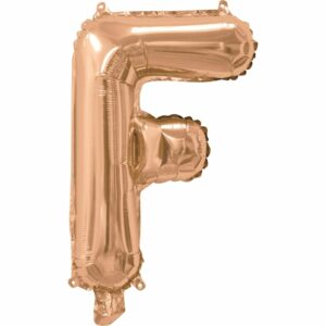 14inch Air-Inflated Letter "F" Rose Gold Foil Balloon