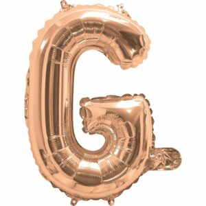 14inch Air-Inflated Letter "G" Rose Gold Foil Balloon