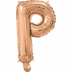 14inch Air-Inflated Letter "P" Rose Gold Foil Balloon