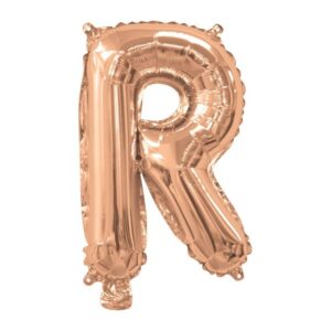 14inch Air-Inflated Letter "R" Rose Gold Foil Balloon