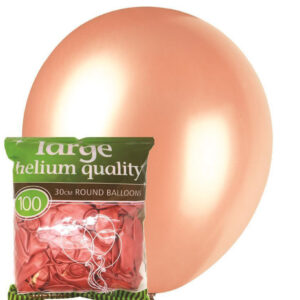 100 pk 30cm Rosegold Latex Balloons