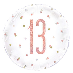 13th Birthday Rosegold Foil Balloon 18"