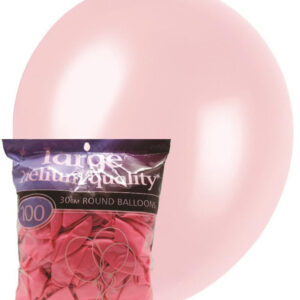 100 pk 30cm Pearl Pink Latex Balloons