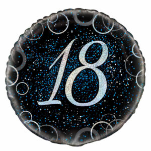 18th Birthday Black&Blue Foil Balloon 18″