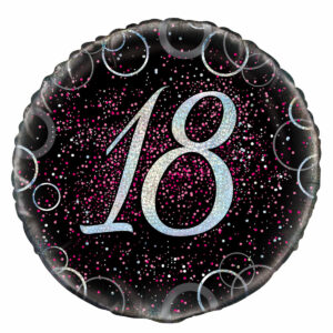 18th Birthday Black&Pink Foil Balloon 18″