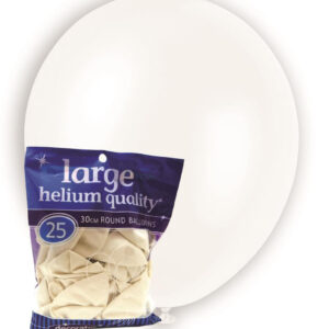 25 pk 30cm Deco White Latex Balloons