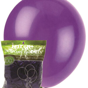 100 pk 30cm Metallic Purple Latex Balloons