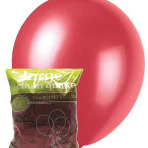 100 pk 30cm Metallic Hot Pink Latex Balloons
