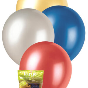 25 pk 30cm Metallic Multi-colour Latex Balloons