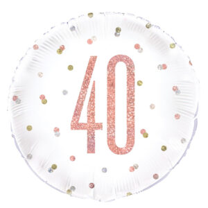 40th Birthday Rosegold Foil Balloon 18″