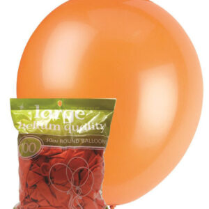 100 pk 30cm Metallic Orange Latex Balloons