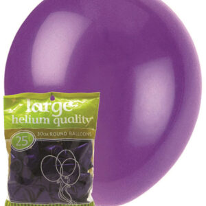 25 pk 30cm Metallic Purple Latex Balloons
