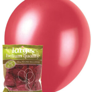 25 pk 30cm Metallic Hot Pink Latex Balloons