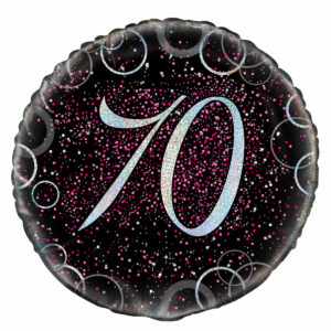 70th Birthday Black&Pink Foil Balloon 18″