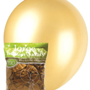100 pk 30cm Metallic Gold Latex Balloons