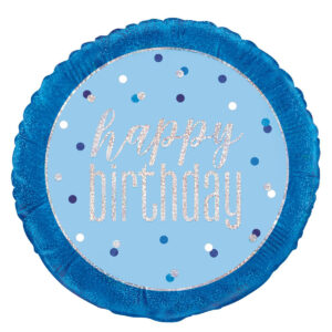 Happy Birthday Blue Foil Balloon 18″