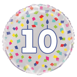 10th Multi-Colour Birthday Foil Balloon