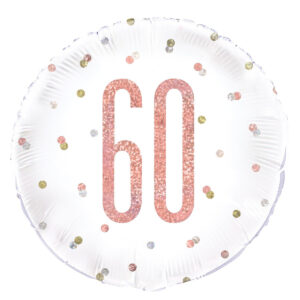 60th Birthday Rose gold Foil Balloon 18″