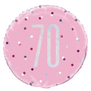 70th Birthday Light Pink Foil Balloon 18″