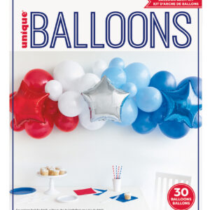 Balloon Arch Kit - Blue, Red and White