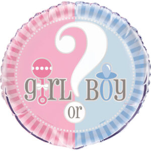 Girl or Boy Gender Reveal Foil Balloon