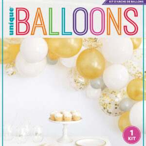 Balloon Arch Kit - Gold, Silver & White