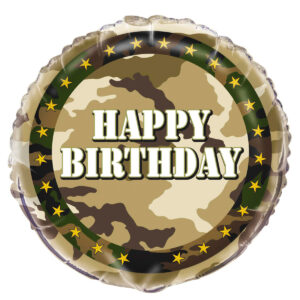 Happy Birthday Camo Foil Balloon