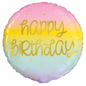 Happy Birthday Pastel Foil Balloon 18"