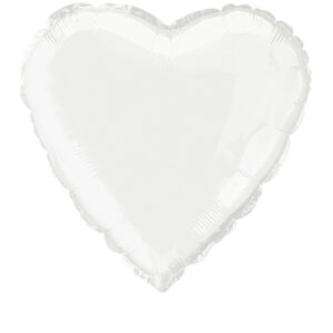 White heart foil balloon