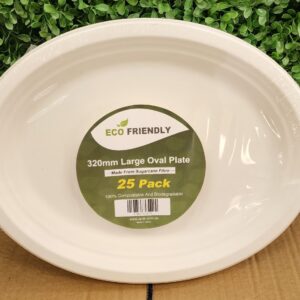 320mm Sugarcane Large Oval Plate 25pk