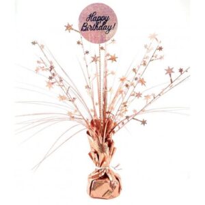 Rosegold & White Centrepiece Weight Happy Birthday