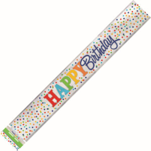 Happy Birthday Foil Banner Rainbow Polka dot