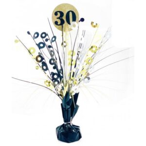 Black & Gold Centrepiece Weight 30th
