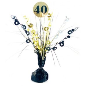 Black & Gold Centrepiece Weight 40th