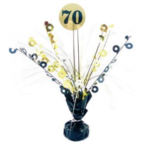 Black & Gold Centrepiece Weight 70th