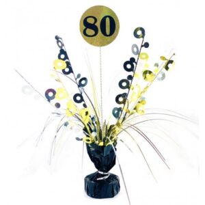 Black & Gold Centrepiece Weight 80th